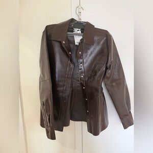 H&M Shiny Brown Leather Jacket
